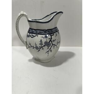 Furnival & Sons Chantilly Pitcher Made In England‎ Blue And White Gorgeous RARE